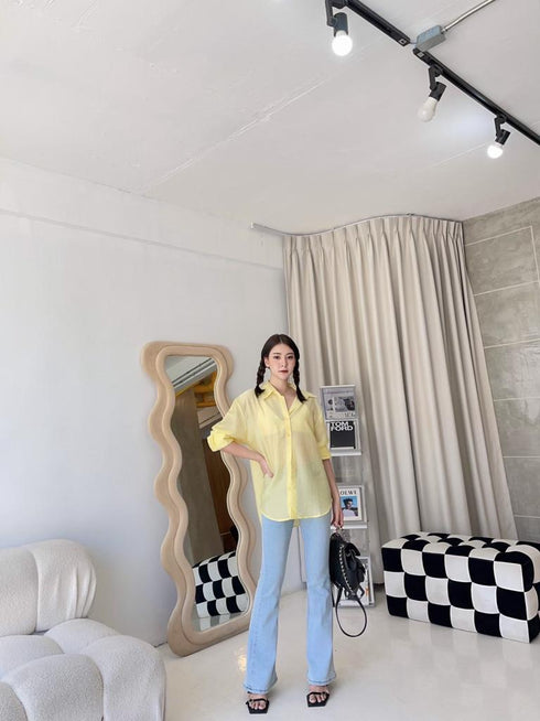 WANWAN See Through Long Sleeves Shirts